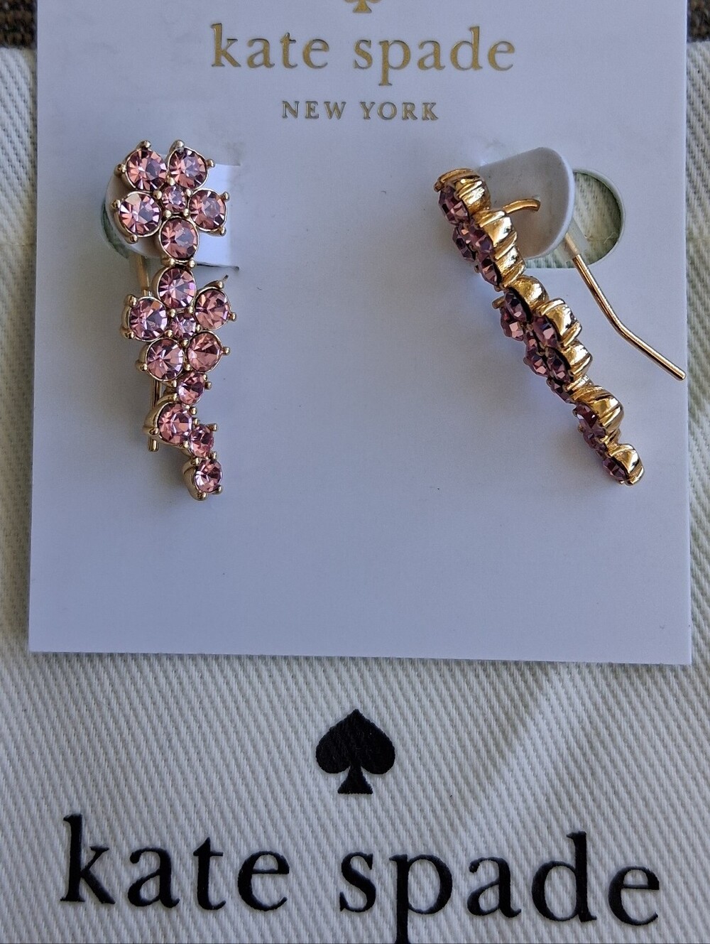 NWT Kate Spade Pink Crystal Drop Earrings So Pretty